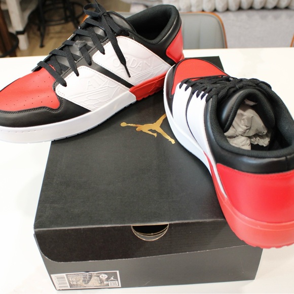 Jordan Nu Retro 1 G in Black, White, and University Red - Picture 6 of 8